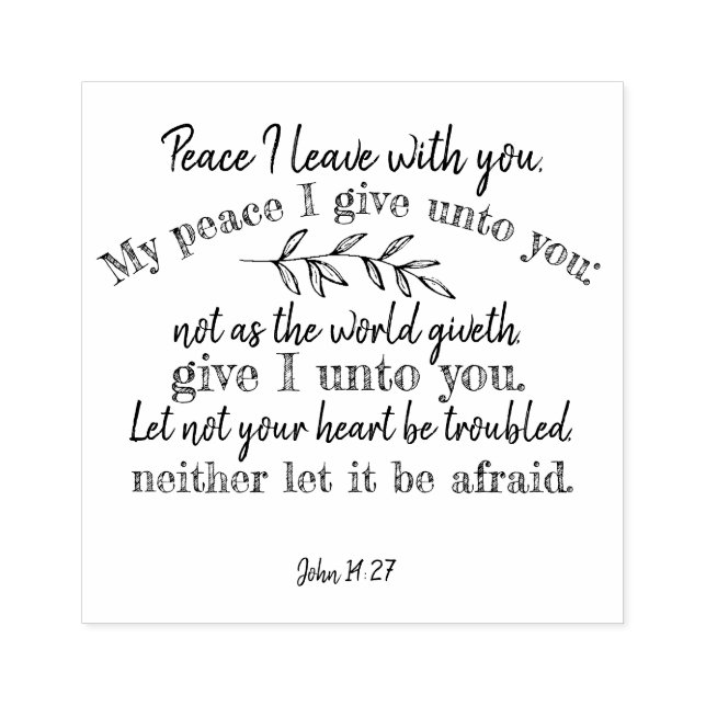 Carimbo De Borracha Citação Cristã Positiva: John 14:27 (Impressão)