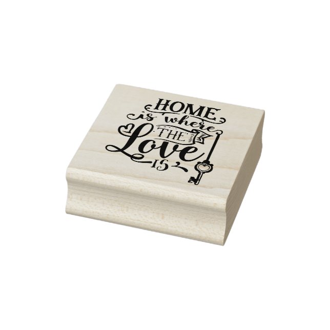 Carimbo De Borracha Citação de Casa é Onde Está o Amor  (Carimbo)