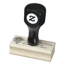 Carimbo De Borracha Clan Buchanan Crest Wood Endereço
