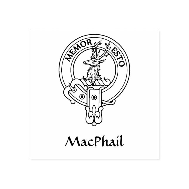 Carimbo De Borracha Clan MacPhail [Editar] Crest (Impressão)