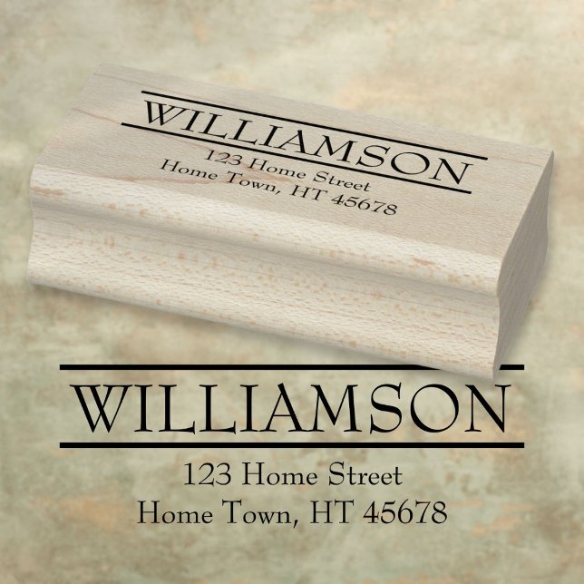 Carimbo De Borracha Clássico Endereço de Devolução Simples e Elegante (Classic Elegant Simple Return Address Rubber Stamp)