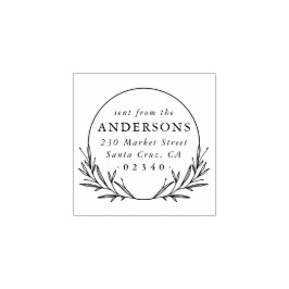 Carimbo De Borracha Clássico Enviado do Nome da Família e Endereço de 