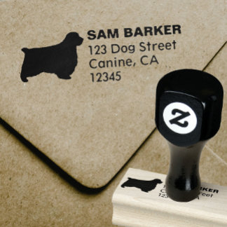 Carimbo De Borracha Clumber Spaniel Retorno Endereço
