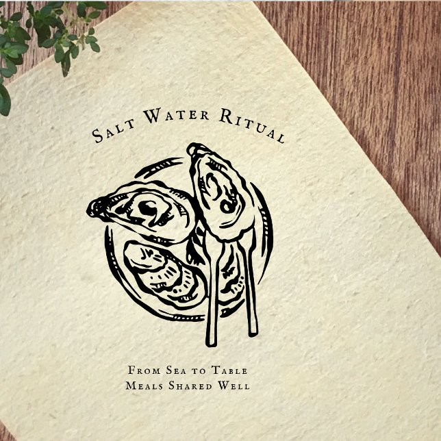 Carimbo De Borracha Coastal Oyster Illustration Rubber Stamp (Criador carregado)