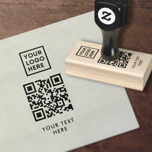 Carimbo De Borracha Código QR Logotipo comercial Moderno