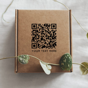 Carimbo De Borracha Código QR Seu texto moderno e minimalista simpl
