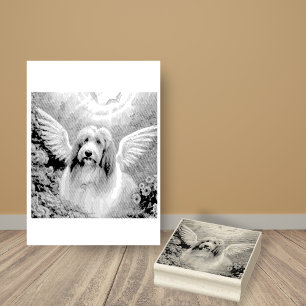 Carimbo De Borracha Collie Angel Wings Pet Perda