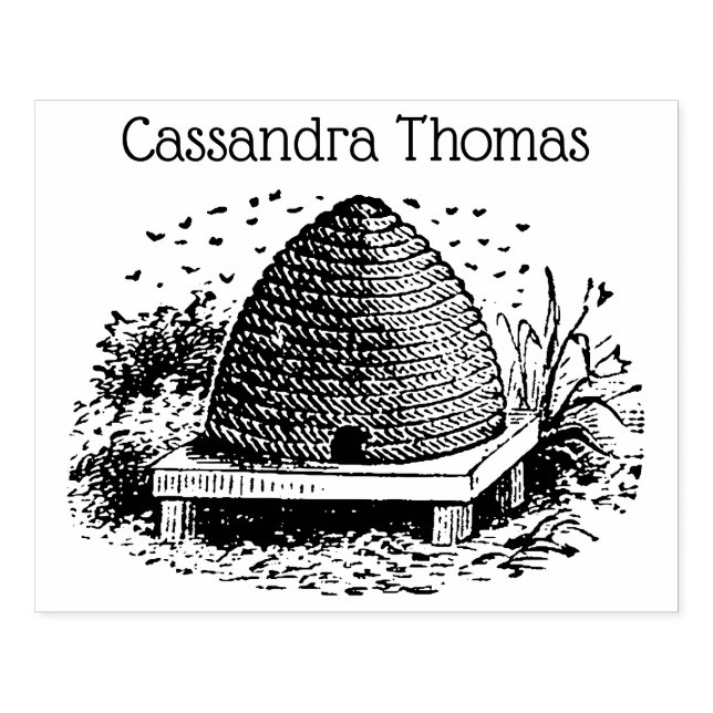 Carimbo De Borracha Colmeia de abelhas #1 Heraldic Nome da Vintagem (Impressão)