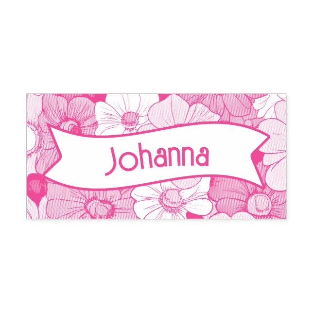 Carimbo de Borracha com Autotoque do Groove Floral (Design)