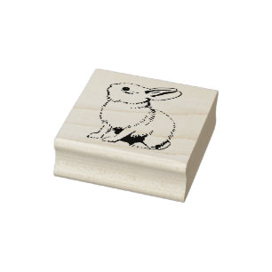 Carimbo de borracha com coelho do vintage