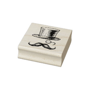 Carimbo de borracha com moustache do vintage,