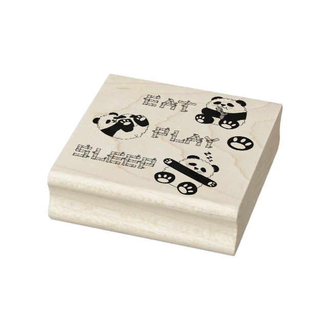 Carimbo De Borracha Coma Dormir Bela Bebê Panda Confortável (Carimbo)
