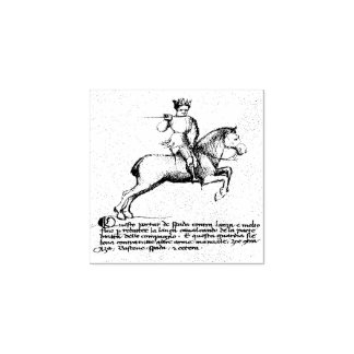 Carimbo De Borracha Combate Equestre (Manuscrito Medieval 1.2)