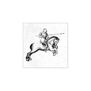Carimbo De Borracha Combate equestre (manuscrito medieval 1,4)