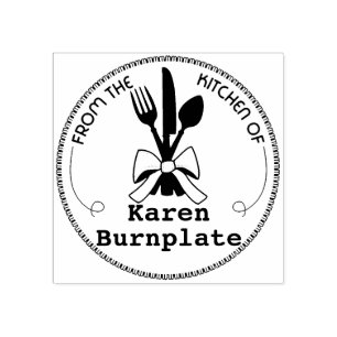 Carimbo De Borracha Comendo utensílios curve culinário da cozinha de