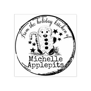 Carimbo De Borracha Comida do Natal do homem de pão-de-espécie da