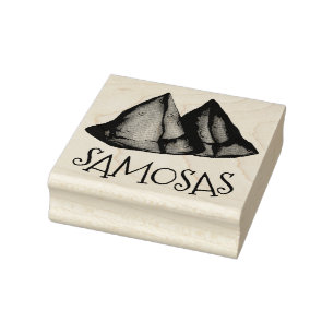 Carimbo De Borracha Comida indiana Cozinhar vegetal Samosas