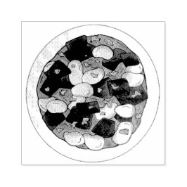 Carimbo De Borracha Comida jamaicana de guisado e feijão largo