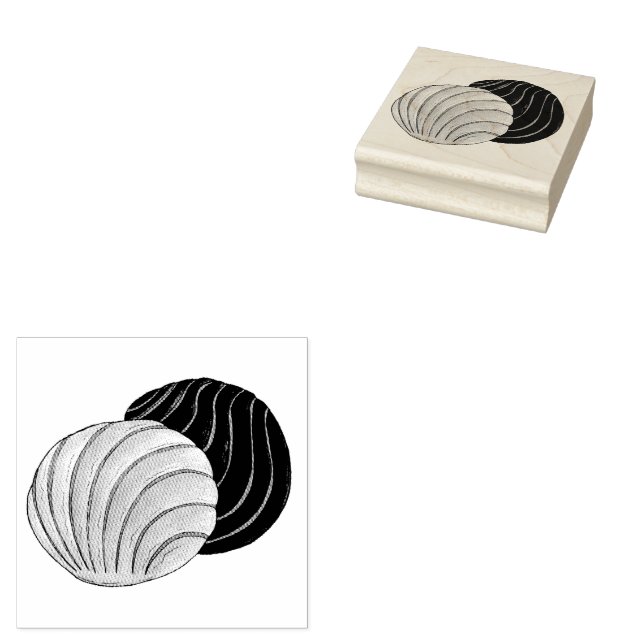 Carimbo De Borracha Conchas Comidas Mexicanas Folhas Assares (Carimbado)