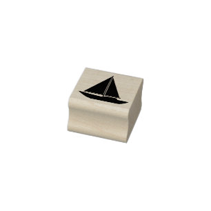 Carimbo De Borracha Contorno de Silhuette Clássico Simples de Barcos d