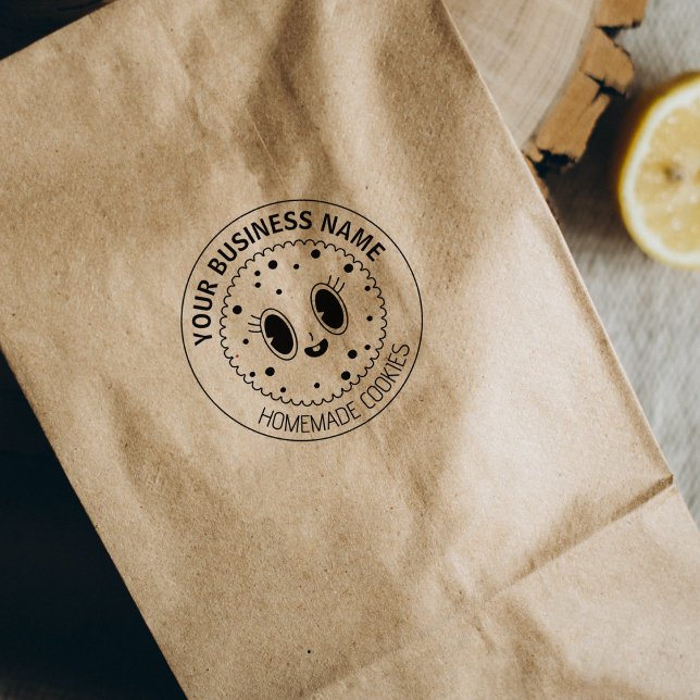 Carimbo De Borracha Cookies caseiros personalizados Pequenas empresas (Criador carregado)