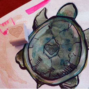 Carimbo De Borracha Coração Bonito