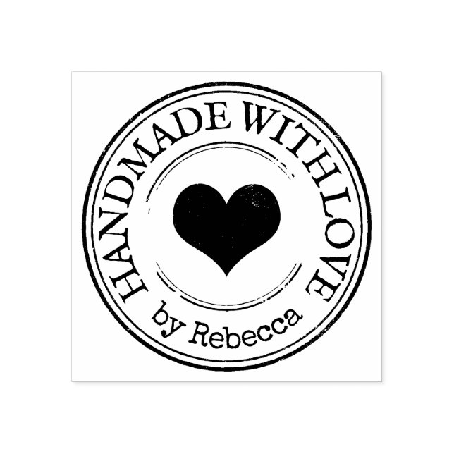 Carimbo De Borracha Coração de amor feito à mão (Impressão)