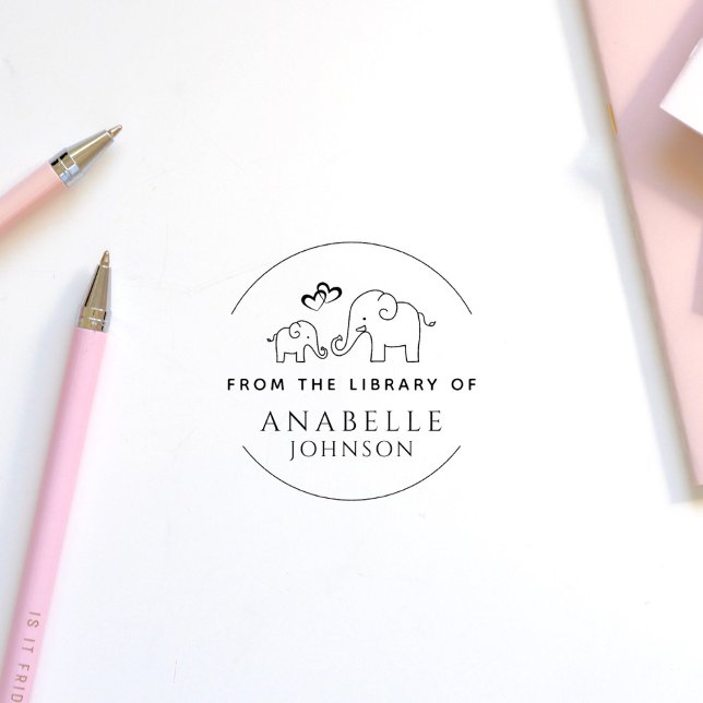 Carimbo De Borracha Coração De Elefante Fofante Bastante Personalizado (Criador carregado)