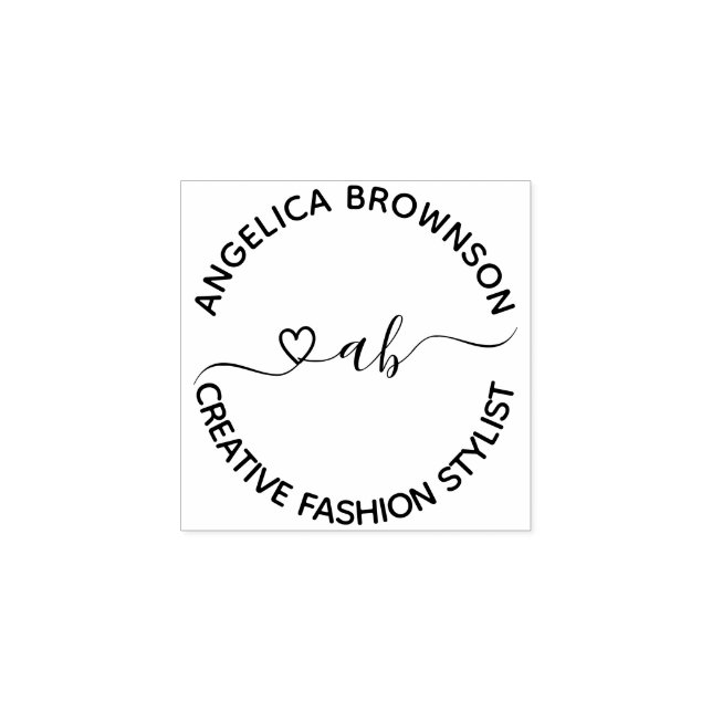 Carimbo De Borracha Coração de inscrição manuscrita (Impressão)