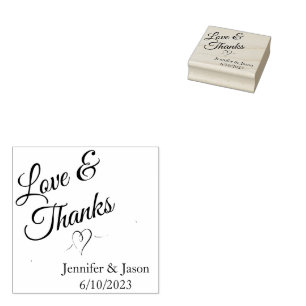 Carimbo De Borracha Coração Decorativo de Agradecimento de Casamento -