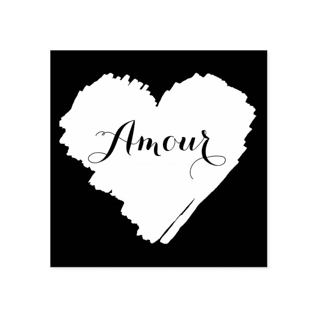 Carimbo De Borracha Coração Francês KiniArt (Impressão)