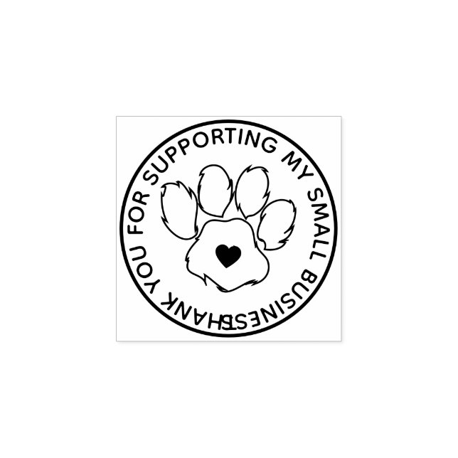 Carimbo De Borracha Coração no meio da pata de cachorro (Impressão)