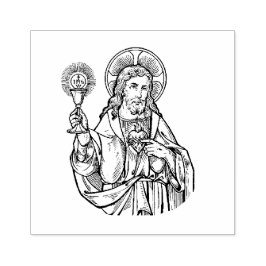 Carimbo De Borracha Coração Sagrado de Jesus Religioso Católico