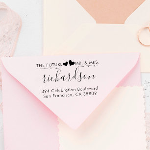 Carimbo De Borracha Corações & endereço do remetente feitos sob