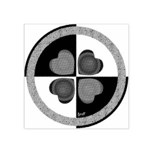 Carimbo De Borracha Corações roxos B&W batendo