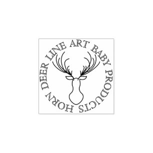 Carimbo De Borracha Corno de Corno de Corte do Círculo Animal de Linha