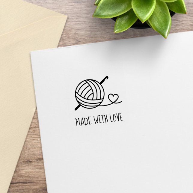 Carimbo De Borracha Cortar Fios Crocheting Feitos com Amor 1x1 (Criador carregado)