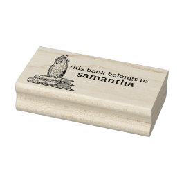 Carimbo De Borracha Coruja Inteligente com Livros que Este Livro Perte