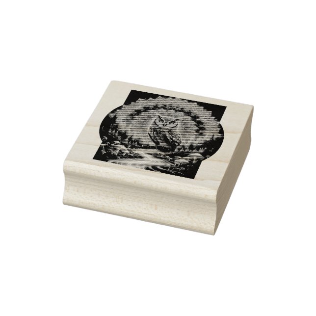 Carimbo De Borracha Coruja Psicodélica Mandala - Arte Florestal Trippy (Carimbo)