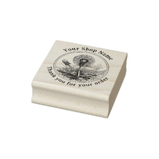 Carimbo De Borracha Cottagecore Dandelion Modelo Pequenas empresas