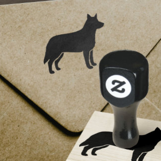 Carimbo De Borracha Covinheiro australiano Silhouter Heeler