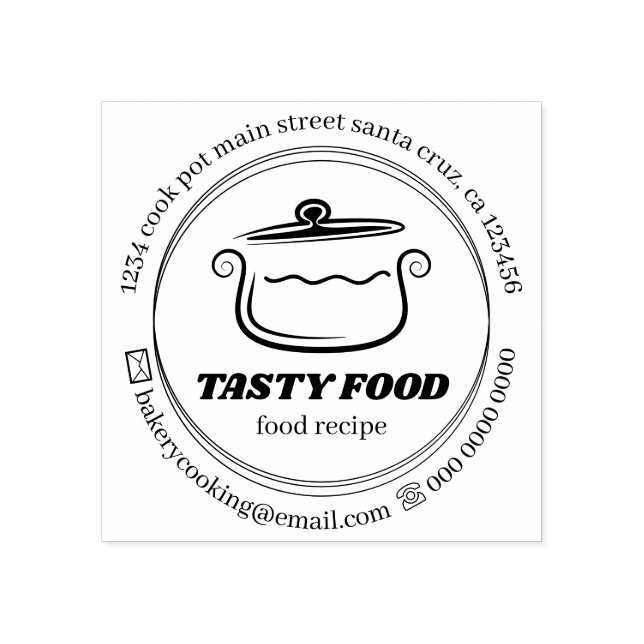 Carimbo De Borracha Cozinhar Recebe Comida (Impressão)