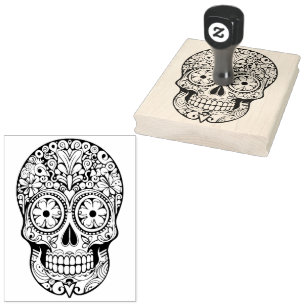 Carimbo De Borracha Crânio 💀 💀 Día de Muertos