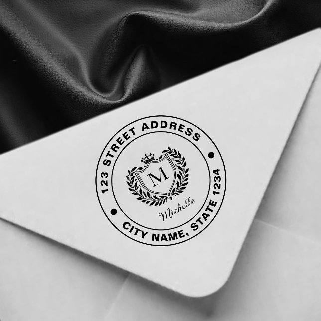 Carimbo De Borracha Crestinho Real de Monograma de Nome Personalizado  (Criador carregado)