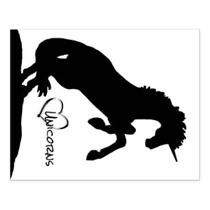 Carimbo De Borracha Criação da Silhueta Unicorn (coração)