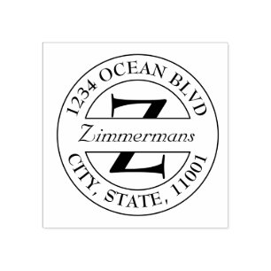 Carimbo De Borracha Crie a sua própria família moderna Monograma