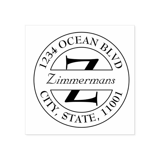 Carimbo De Borracha Crie a sua própria família moderna Monograma (Impressão)