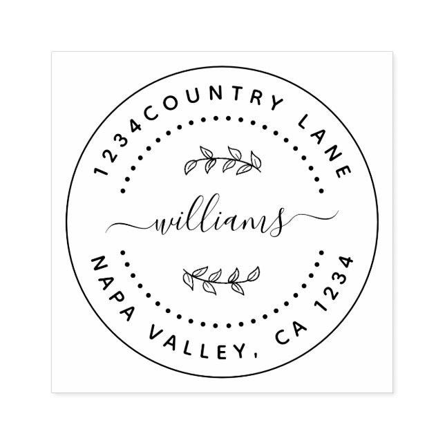 Carimbo De Borracha Crie a sua própria ronda moderna (Impressão)