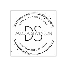 Carimbo De Borracha Crie moderno seu próprio monograma e endereço de r