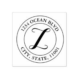 Carimbo De Borracha Crie o seu próprio Monograma Elegante